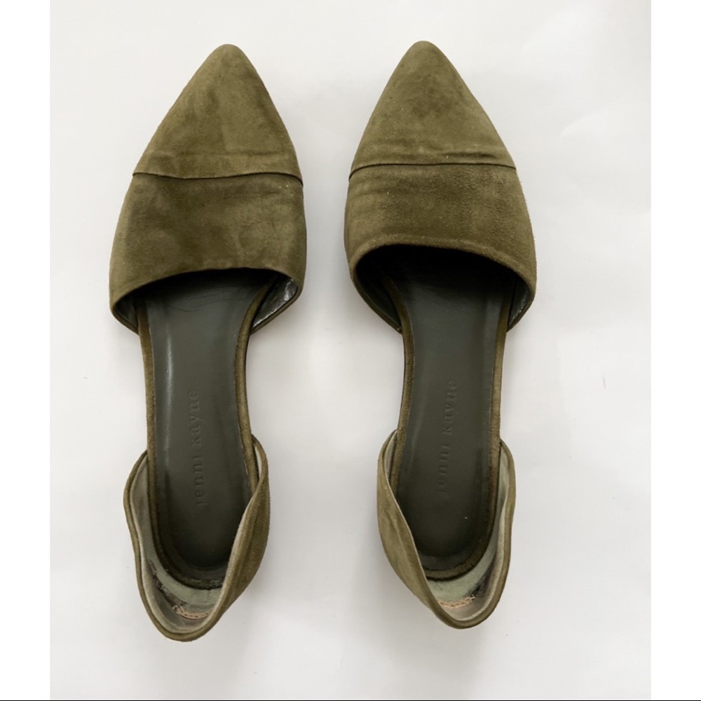 JENNI KAYNE D'Orsay Suede Flats Green | Size 39